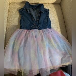 Girls rainbow sheer skirt dress